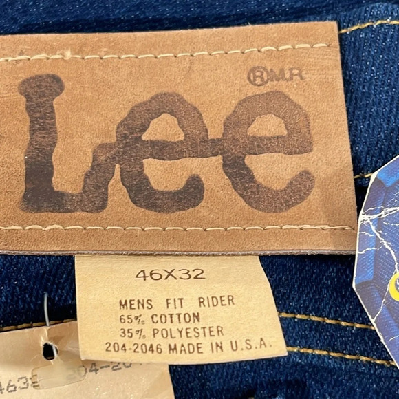 LEE VINTAGE COMFORT STRETCH BLUE JEANS 46x32 MADE IN USA NEW - Picture 10 of 11